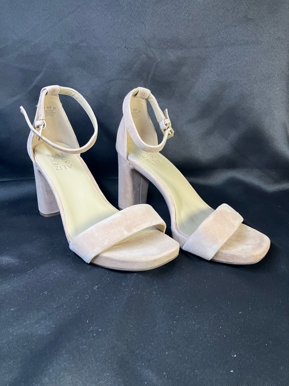 Naturalizer Blush Suede Block Heel Ankle-Strap Sandals, Joy 8W, Gingersnap Suede